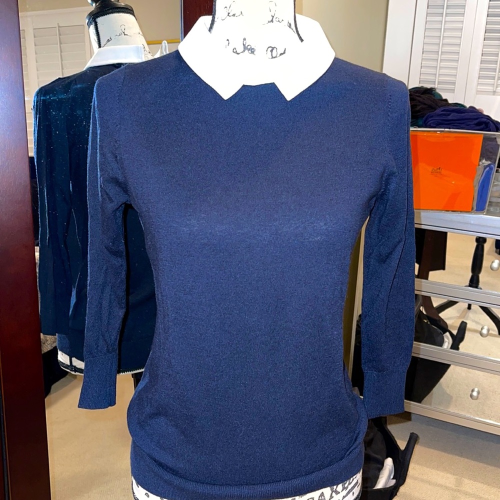 Absolutely adorable Ann Taylor collared navy sweat